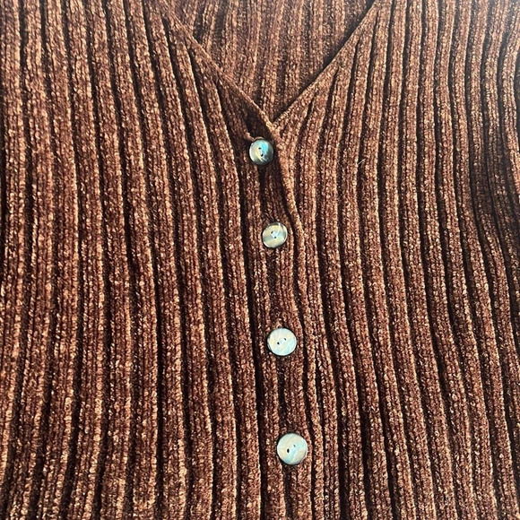 Brown Vintage Button Up Sweater Cardigan Large Pinterest Sweater - Picture 3 of 9